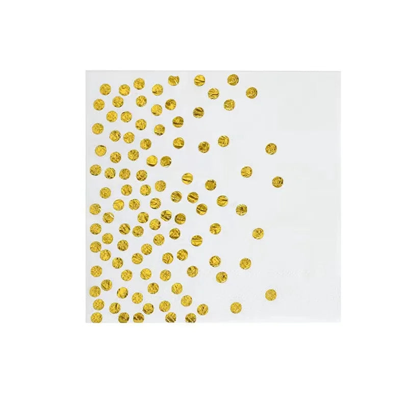 Golden Paper Disposable Napkin for Dining 10 People Party