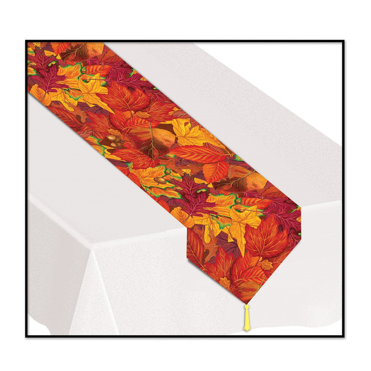 Disposable Brown Fall Leaf Table Runners 6FT Autumn Harvest Party Decorations