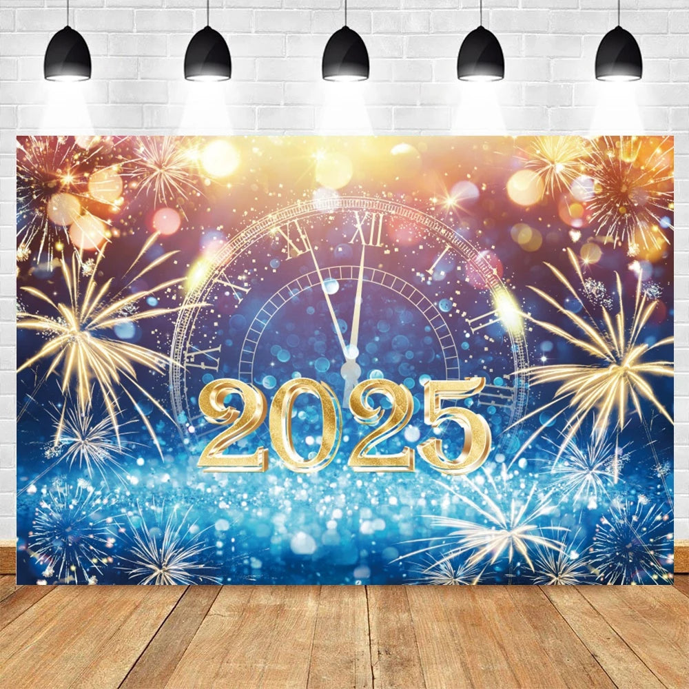 Happy New Year Fireworks Backdrop for New Year's Eve Party (150x100cm)