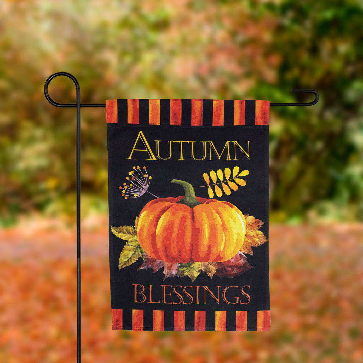 Autumn Blessings Fall Harvest Outdoor Garden Flag - 18&quot; x 12.5&quot;