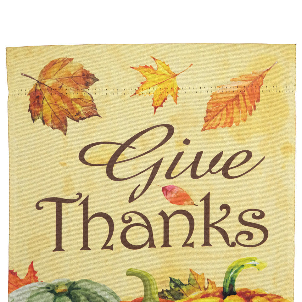 Give Thanks Outdoor Pumpkins and Leaves Decor 18" x 12.5"