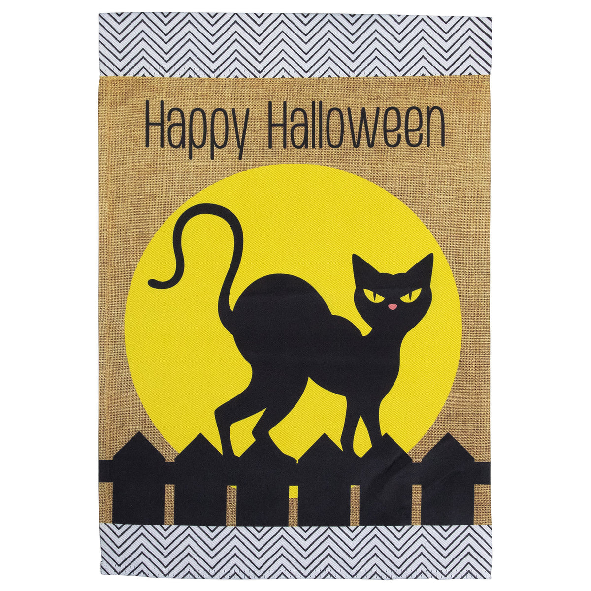 Happy Halloween Black Cat Garden Flag (18&quot; x 12.5&quot;)
