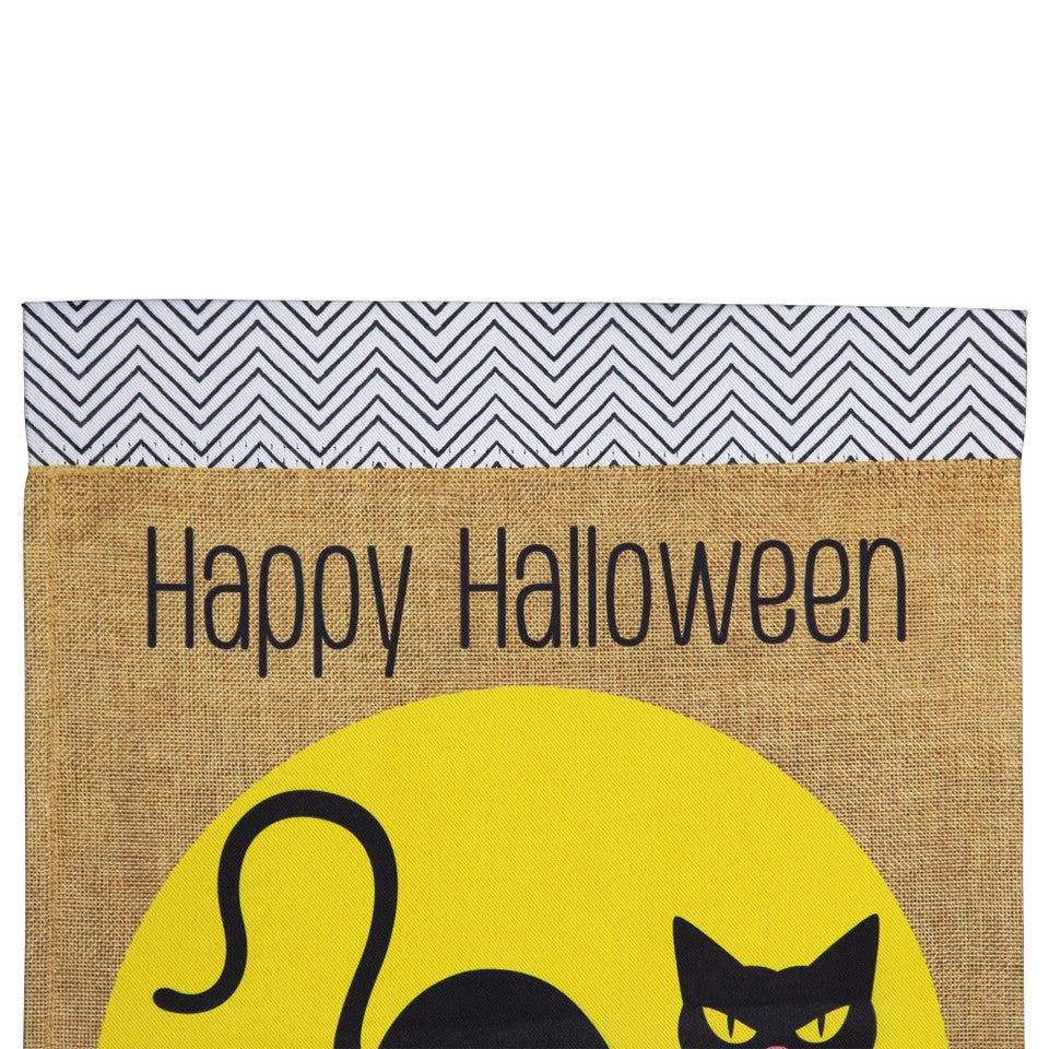 Happy Halloween Black Cat Garden Flag (18" x 12.5")