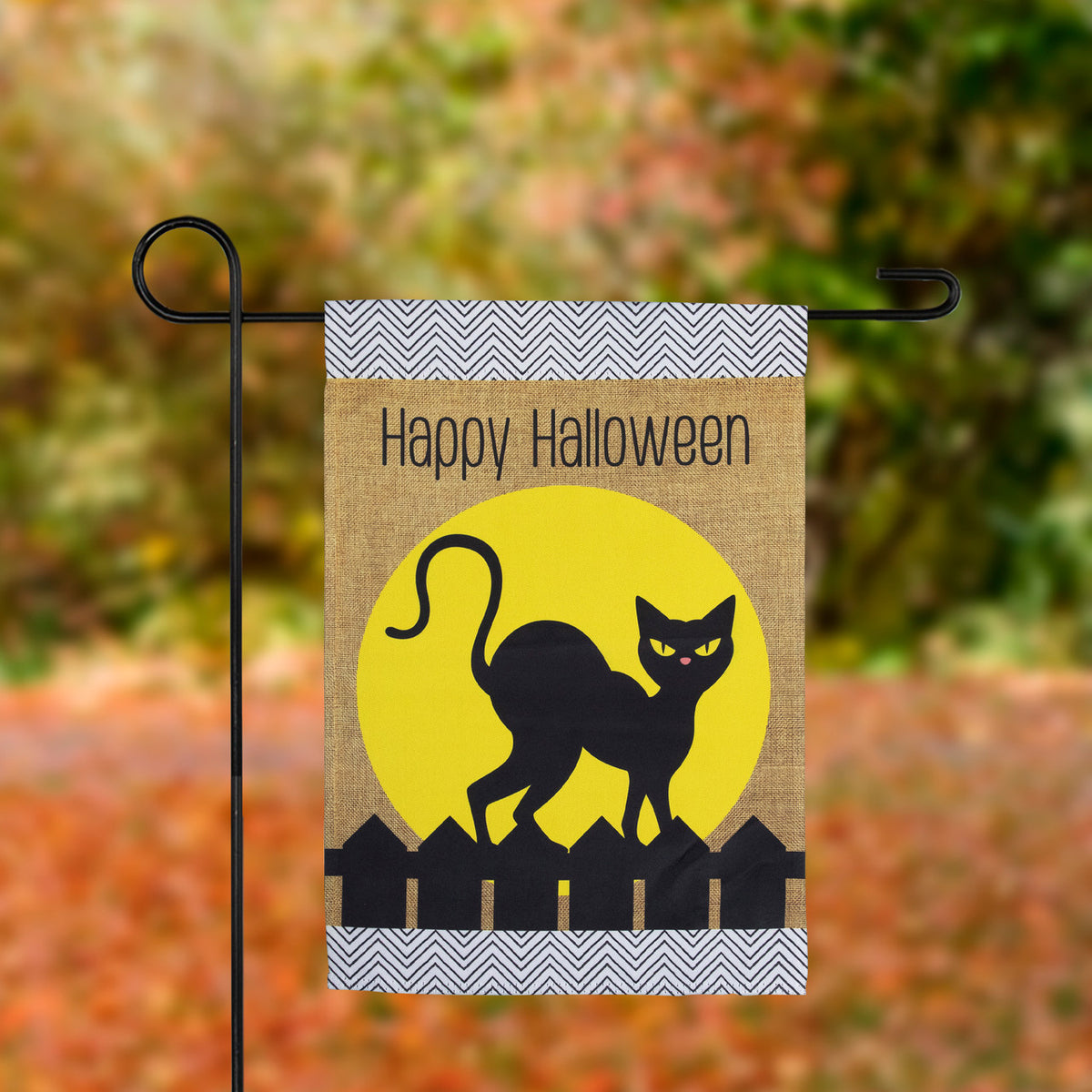 Happy Halloween Black Cat Garden Flag (18&quot; x 12.5&quot;)
