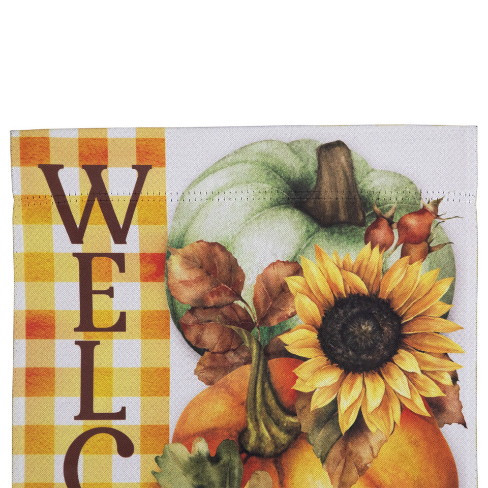 Welcome Fall Harvest Garden Flag Outdoor Pumpkins and Sunflowers Decor (18&quot; x 12.5&quot;)