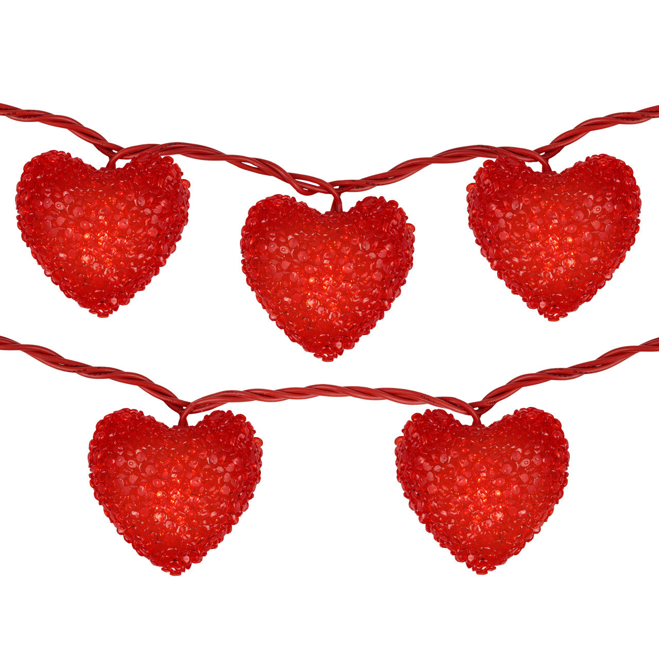 Heart String Lights 10 Count Valentine's Day Decorations, 7.5Ft