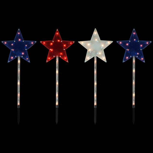 28&quot; Star Pathway Marker Patriotic 4th of July Lights