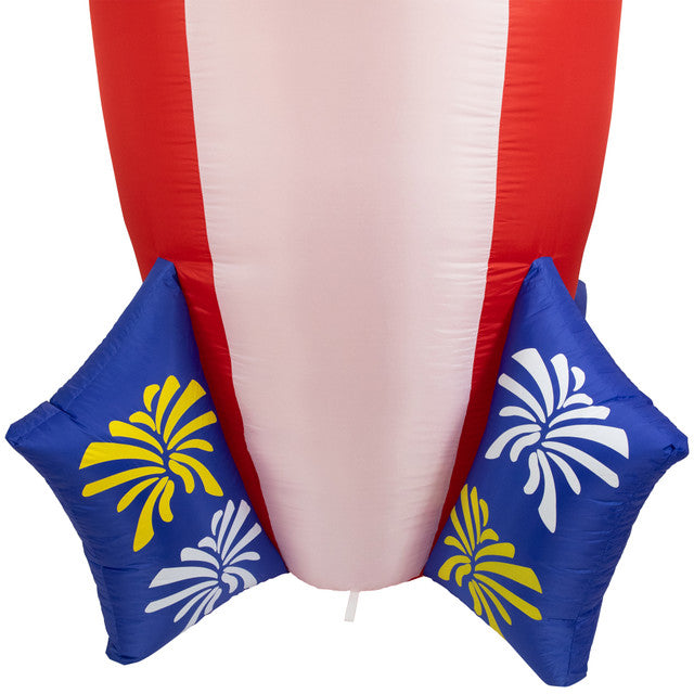 8' LED Lighted Inflatable Americana Rocket Outdoor Decoration