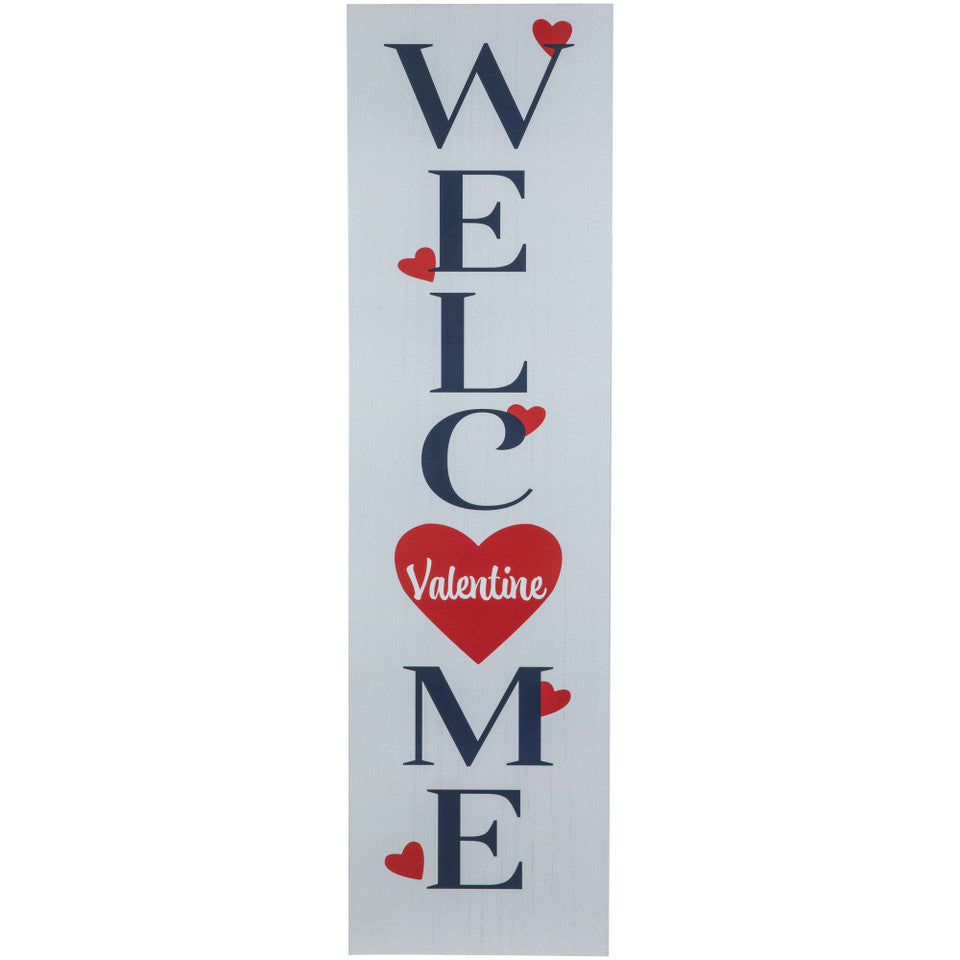 Welcome Valentine&#39;s Day Wooden Porch 38&quot; Board Sign Decoration