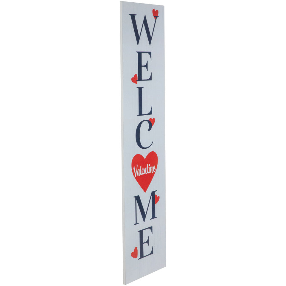 Welcome Valentine's Day Wooden Porch 38" Board Sign Decoration