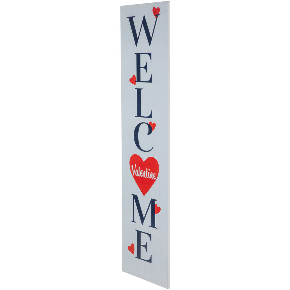 Welcome Valentine's Day Wooden Porch 38" Board Sign Decoration