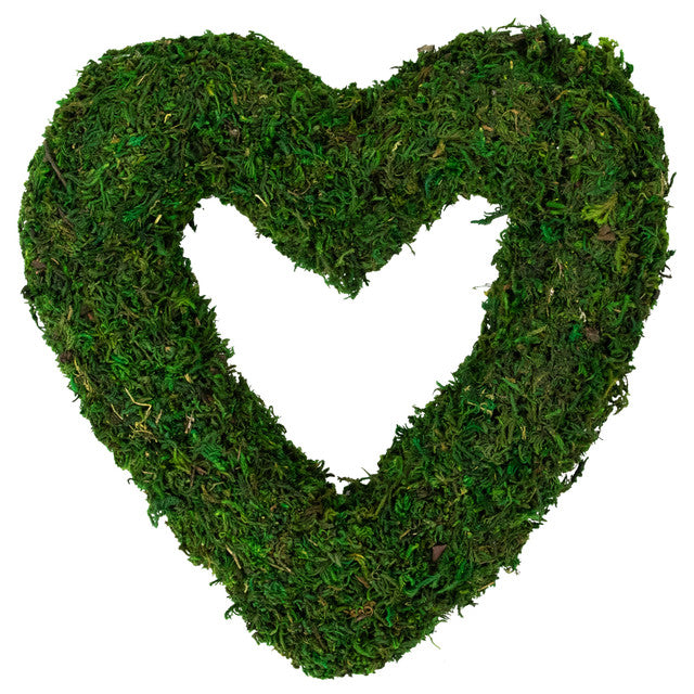 Artificial Green Reindeer Moss Heart Twig Decoration