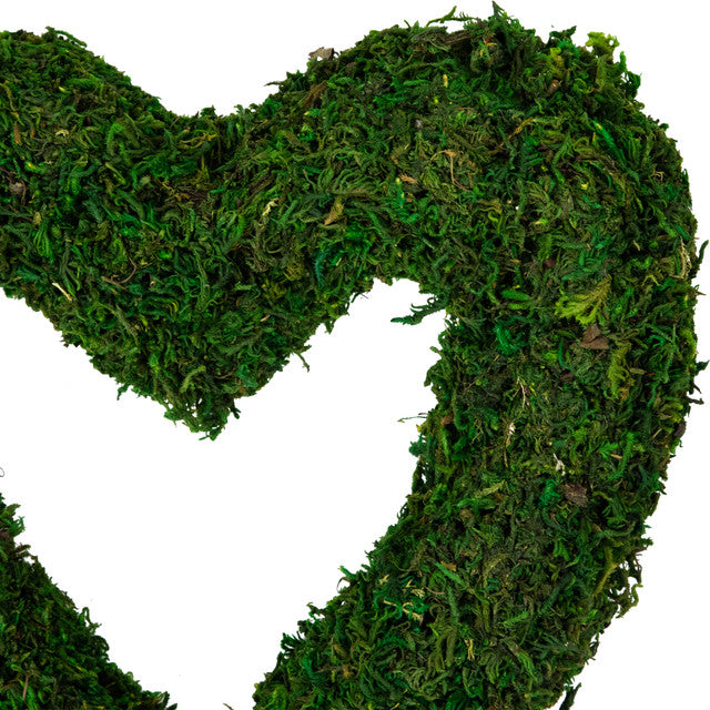 Artificial Green Reindeer Moss Heart Twig Decoration