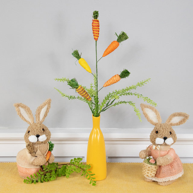 Long Striped Carrots Easter Spray for Spring Decor