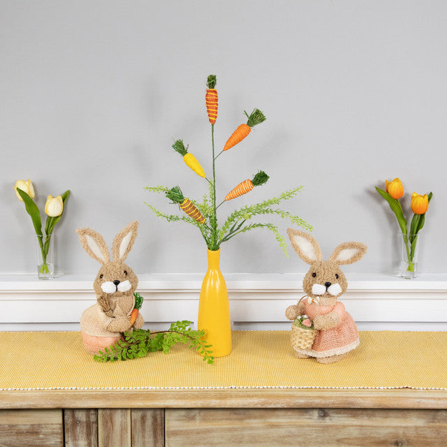 Long Striped Carrots Easter Spray for Spring Decor