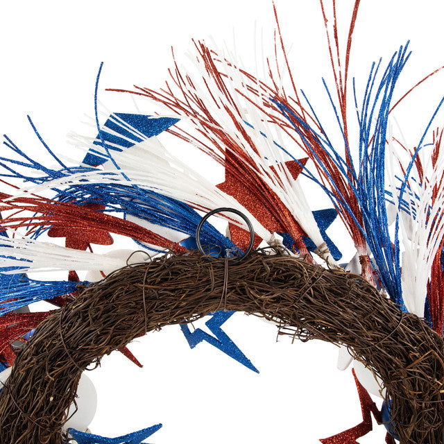 22" Americana Glittered 4th of July Wreath Unlit