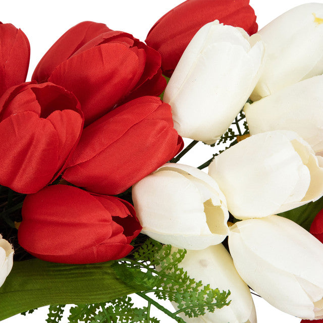 24&quot; Tulip Patriotic Wreath with Star Bow