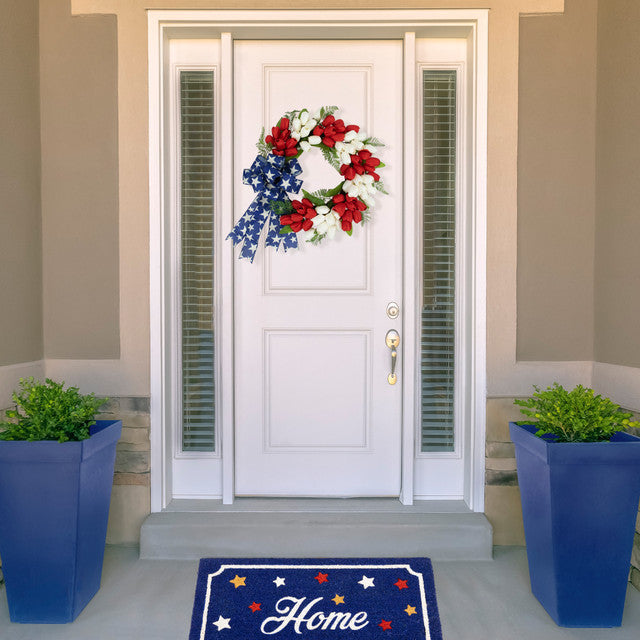 24&quot; Tulip Patriotic Wreath with Star Bow