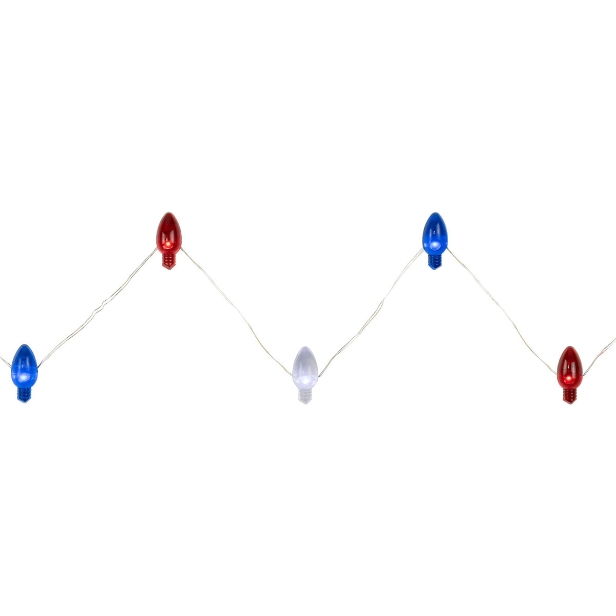 LED 4th of July Fairy Lights 4&quot; Spacing Copper Wire