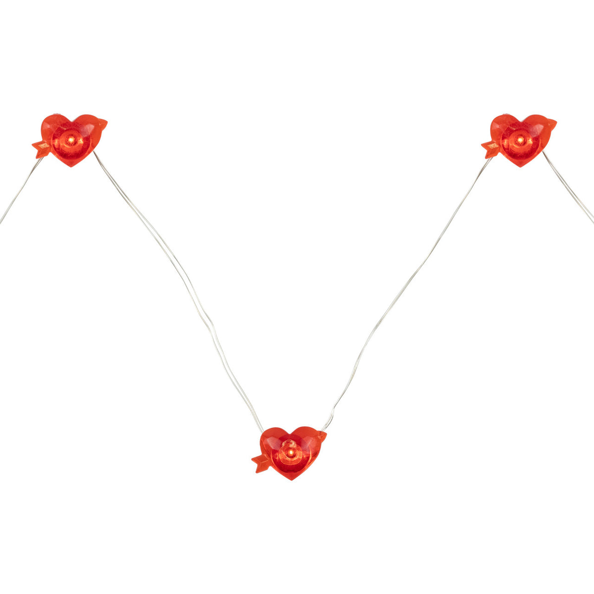 LED Fairy Lights Valentine&#39;s Day 20 Count Heart and Arrow