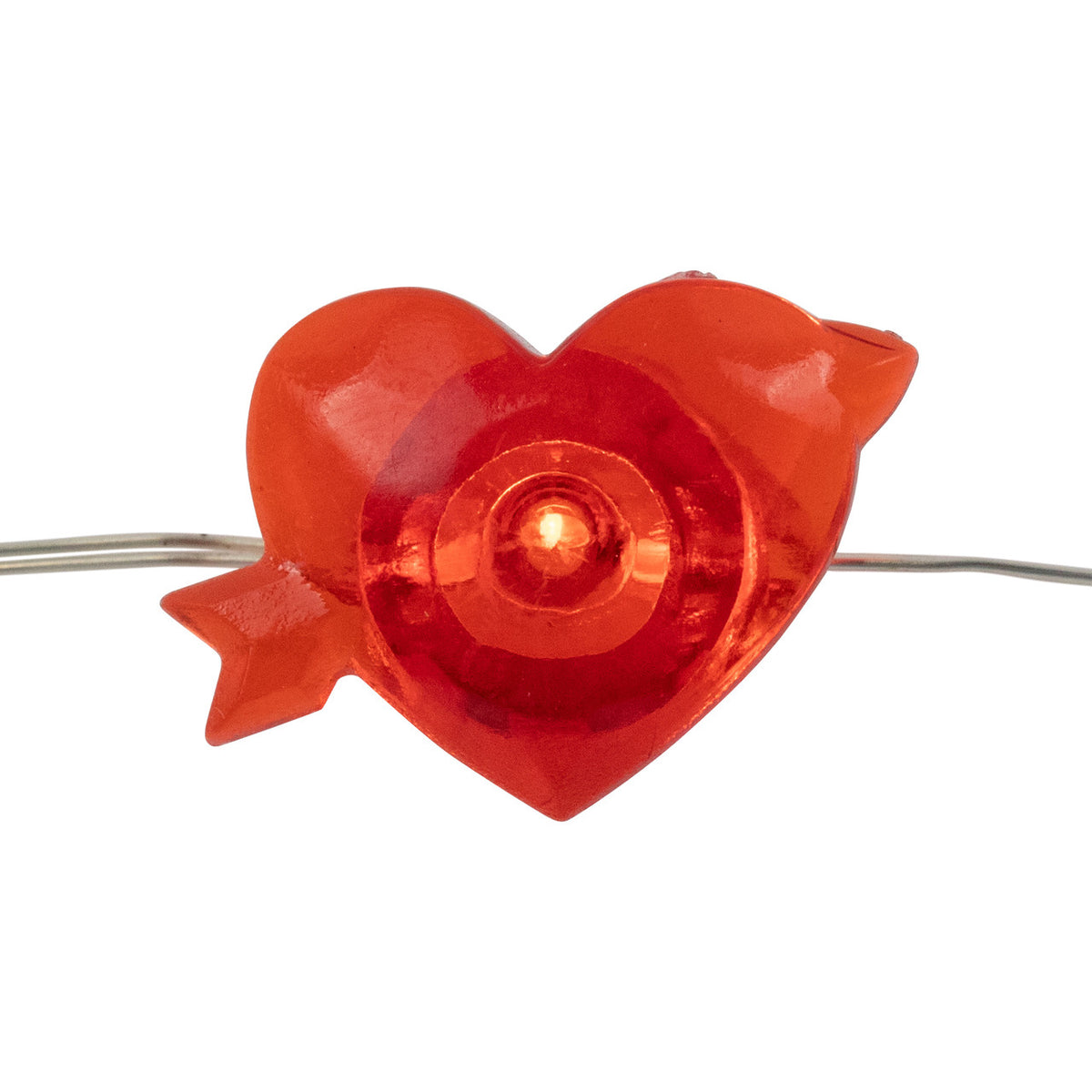 LED Fairy Lights Valentine&#39;s Day 20 Count Heart and Arrow