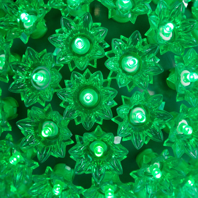 LED Lighted Starlight Sphere Outdoor Hanging Decoration 7.5 Inch Green Lights
