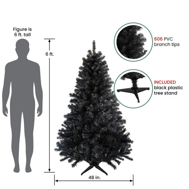 Artificial 6' Halloween Tree Black Colorado Spruce - Unlit