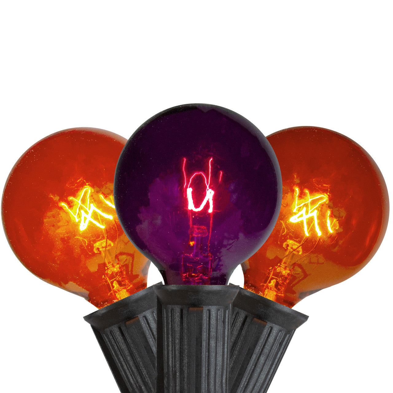 Halloween Lights 10-Count Orange and Purple G40 Globe Lights (9ft Black Wire)