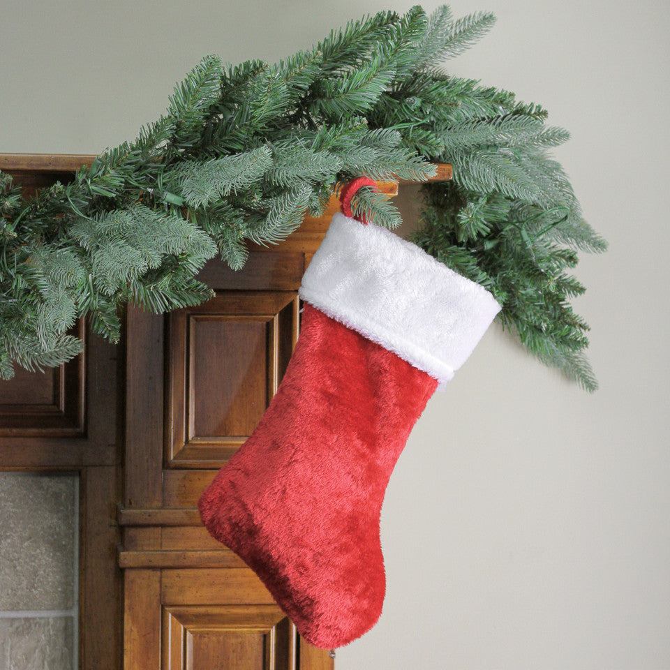 Hanging Christmas Stocking Classic Red and White Trim (17.5&quot;)