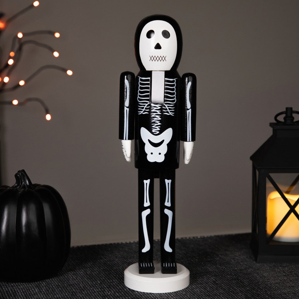 Standing Wooden Skeleton Nutcracker 14&quot;