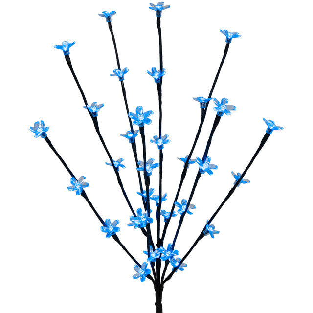 Set of 3 Pre-Lit Cherry Blossom Branches Blue LEDs 2.5ft