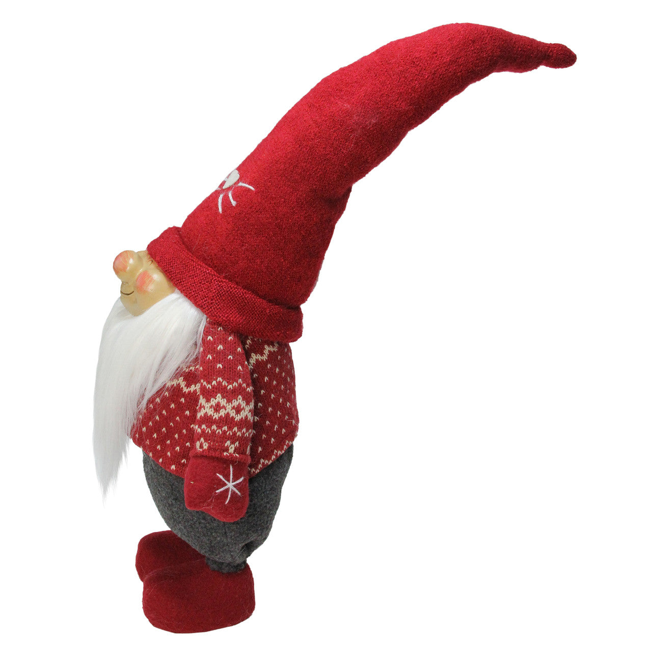 Gnome Wearing Heart Hat Christmas Figure 14" (Red)