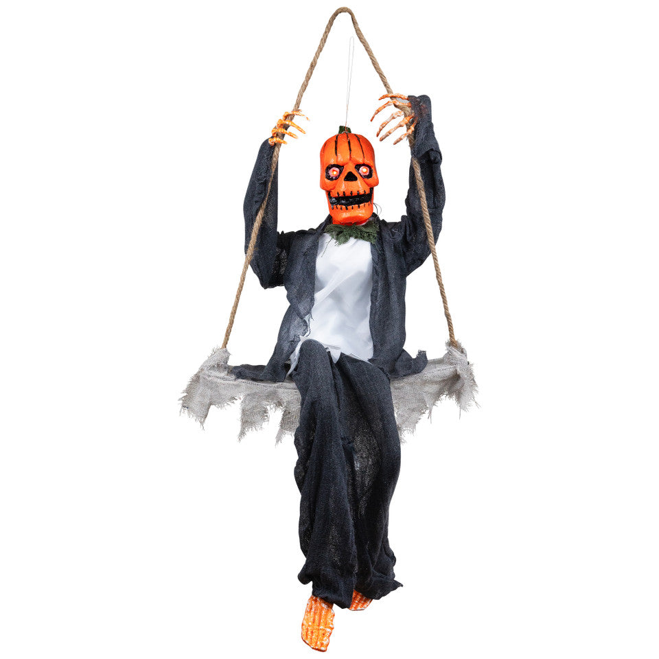 30&quot; Animated Swinging Pumpkin Man Halloween Decoration