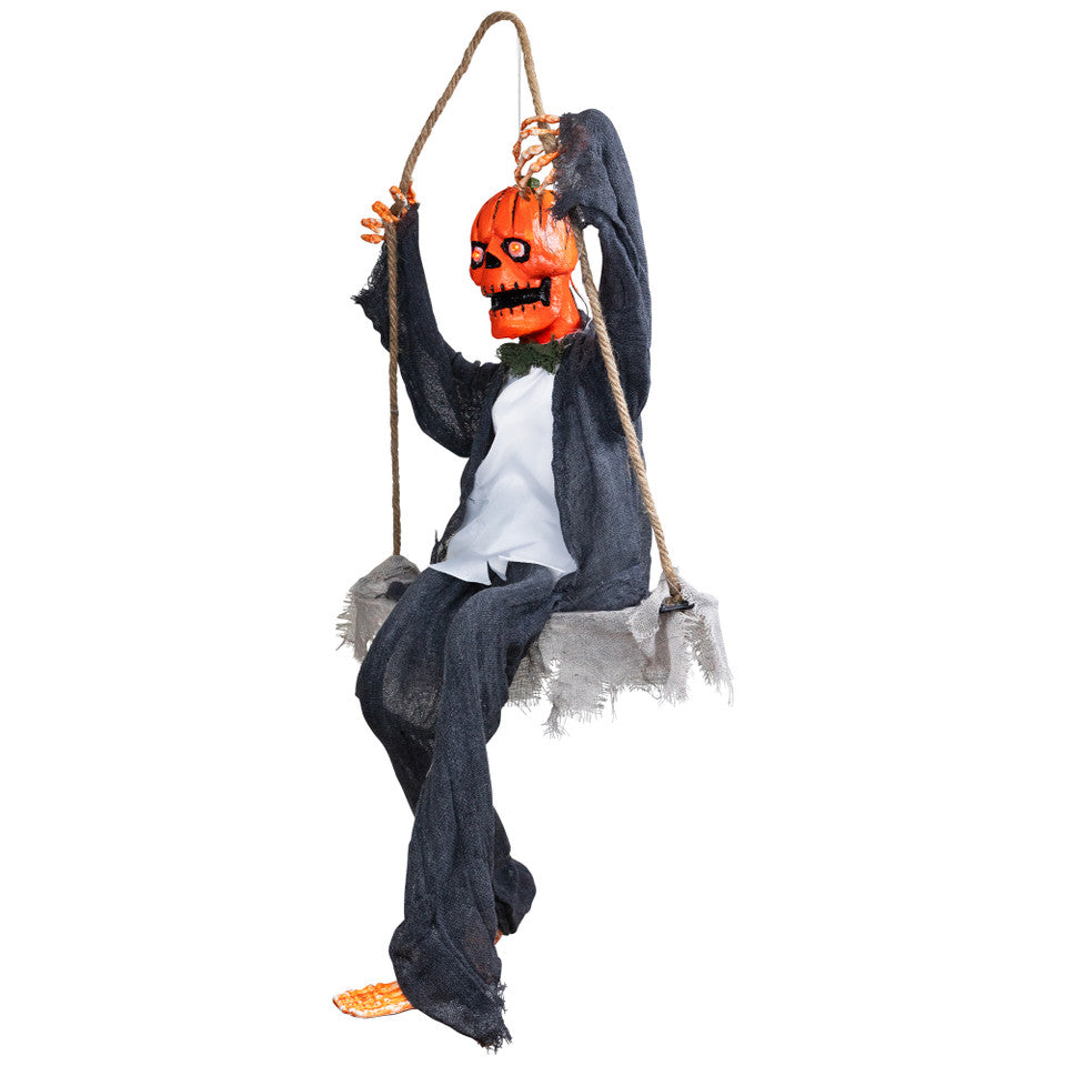 30&quot; Animated Swinging Pumpkin Man Halloween Decoration