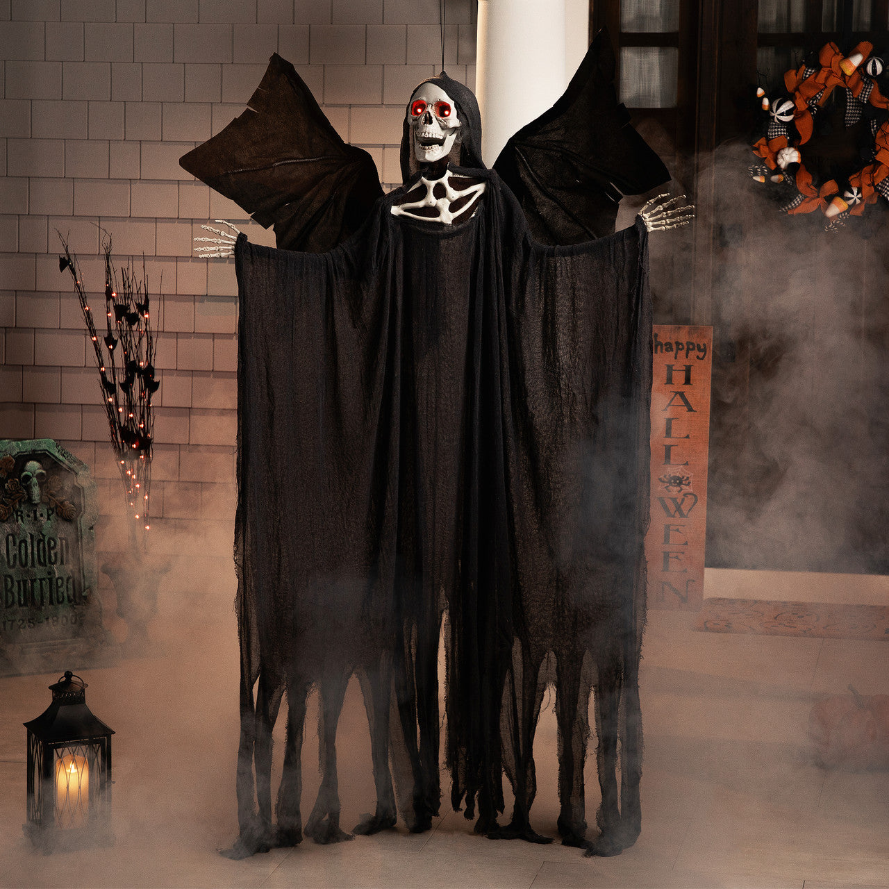 Life-Size Animated Skeleton Reaper 66" Halloween Prop Decoration