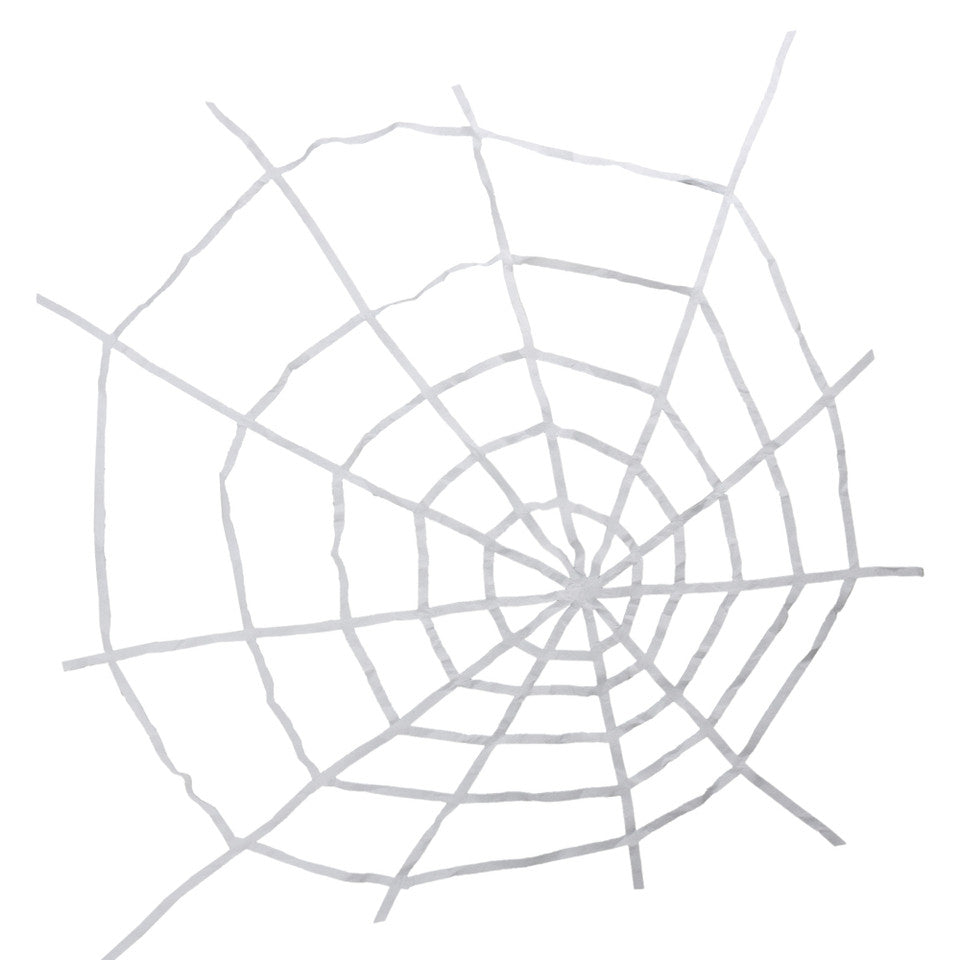 80-Inch Spooky White Felt Spider Web Halloween Hanging Decoration