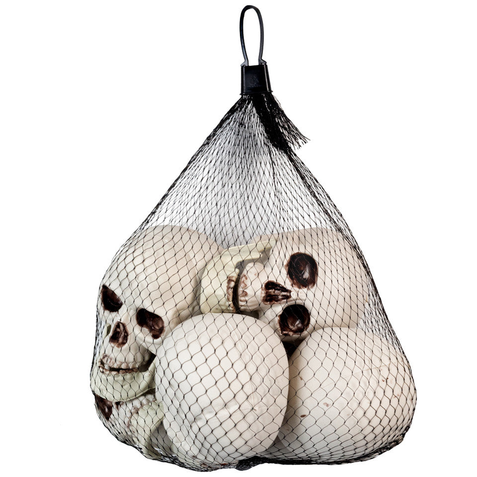 3.5" Skeleton Skull Halloween Decorations 6-Pack