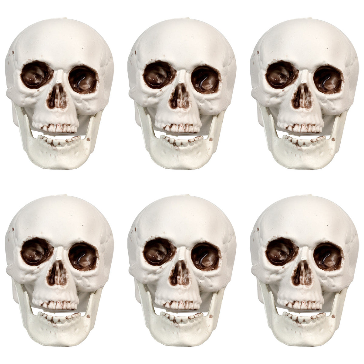 3.5&quot; Skeleton Skull Halloween Decorations 6-Pack