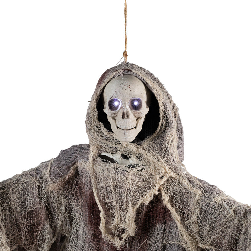Touch-Activated Hanging Reaper 47&quot; with Lights for Halloween Decoration