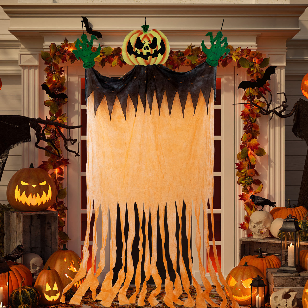 Halloween Hanging Decoration  11' Scary Jack-O-Lantern