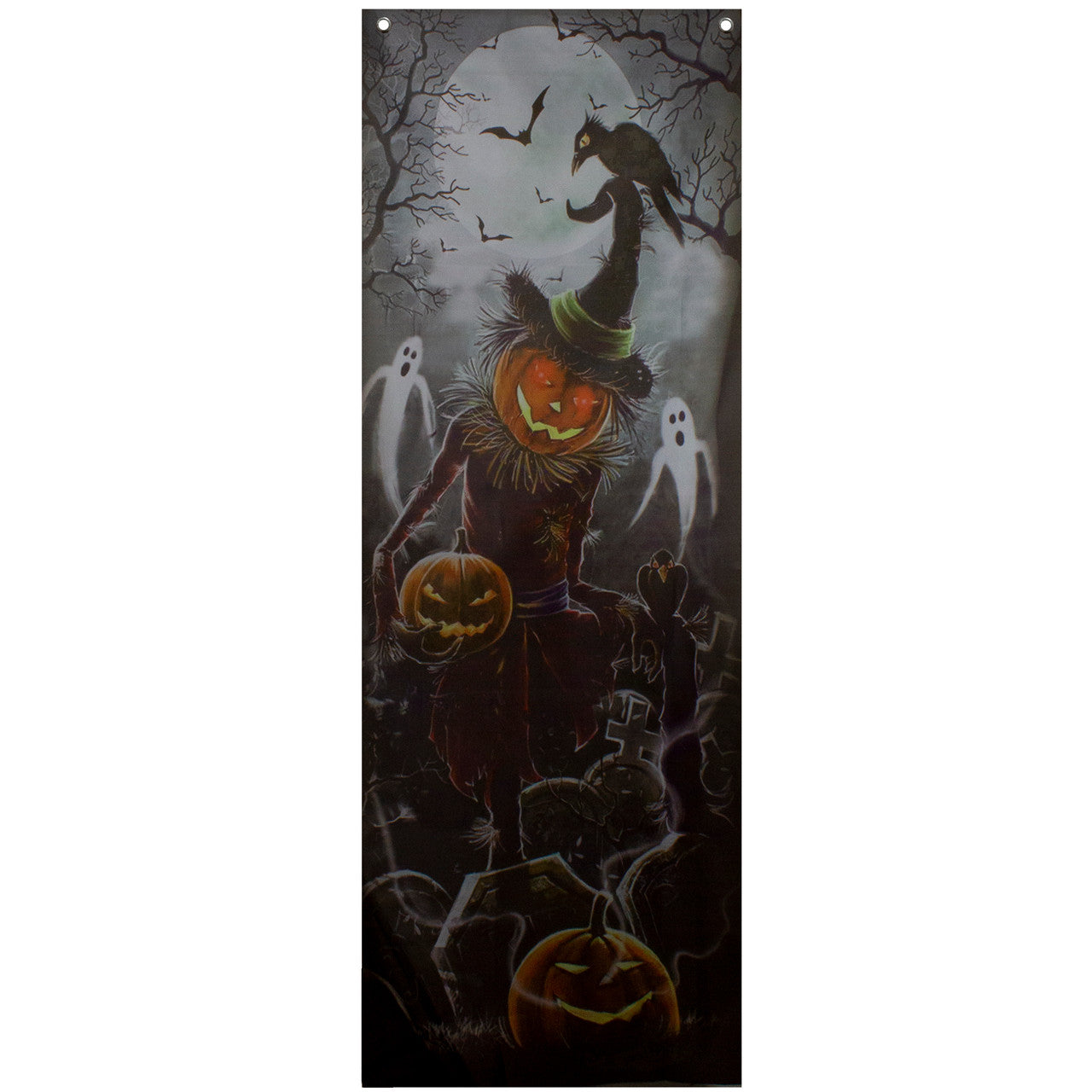 Jack O' Lantern Graveyard Door Cover for Halloween