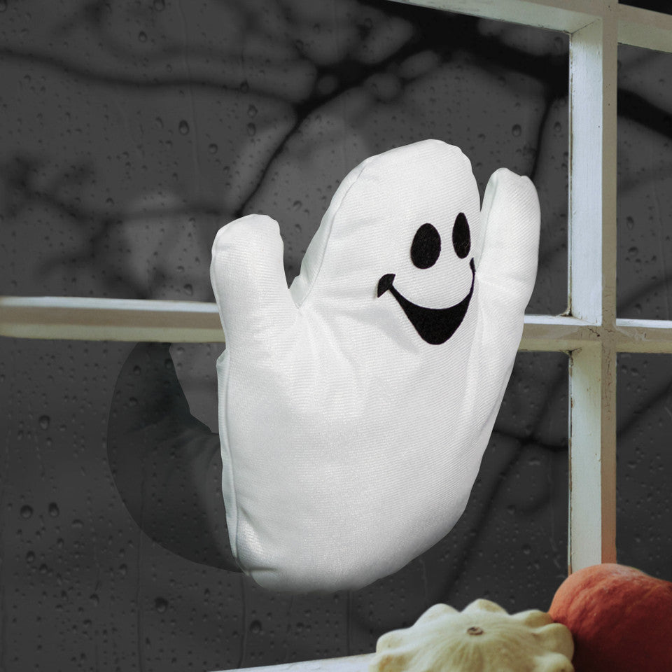 3D Ghastly Ghost Window Cling (10 Inch) – Spooky White and Black Halloween Decor