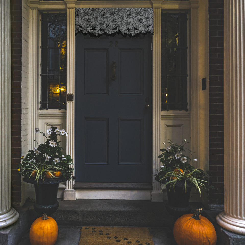 Halloween Window Valance with Spiders and Bats