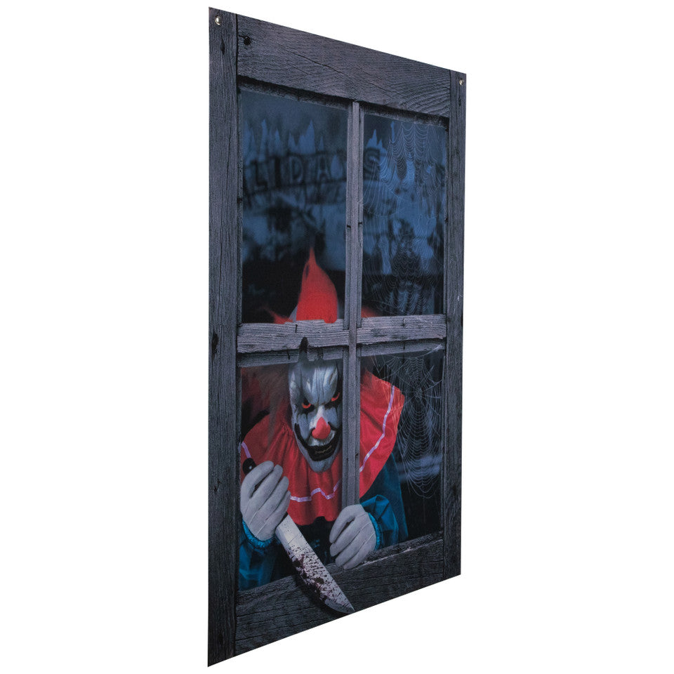 Spooky 47&quot; Clown Window Prop Halloween Decor
