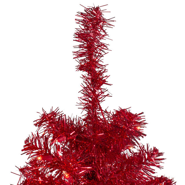 4ft Red Artificial Christmas Tree Clear Lights