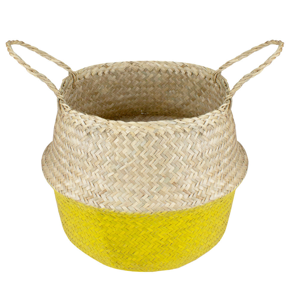 Boho Beige and Yellow Storage Basket