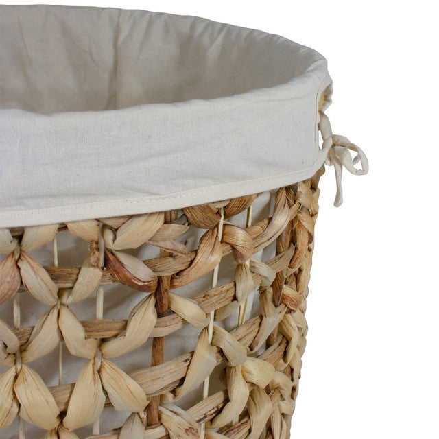 Natural Laundry Basket 16&quot; with Lid and Removable Liner