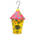 Metal Birdhouse with Flowers 7.75" Red and Yellow Outdoor Metal Birdhouse