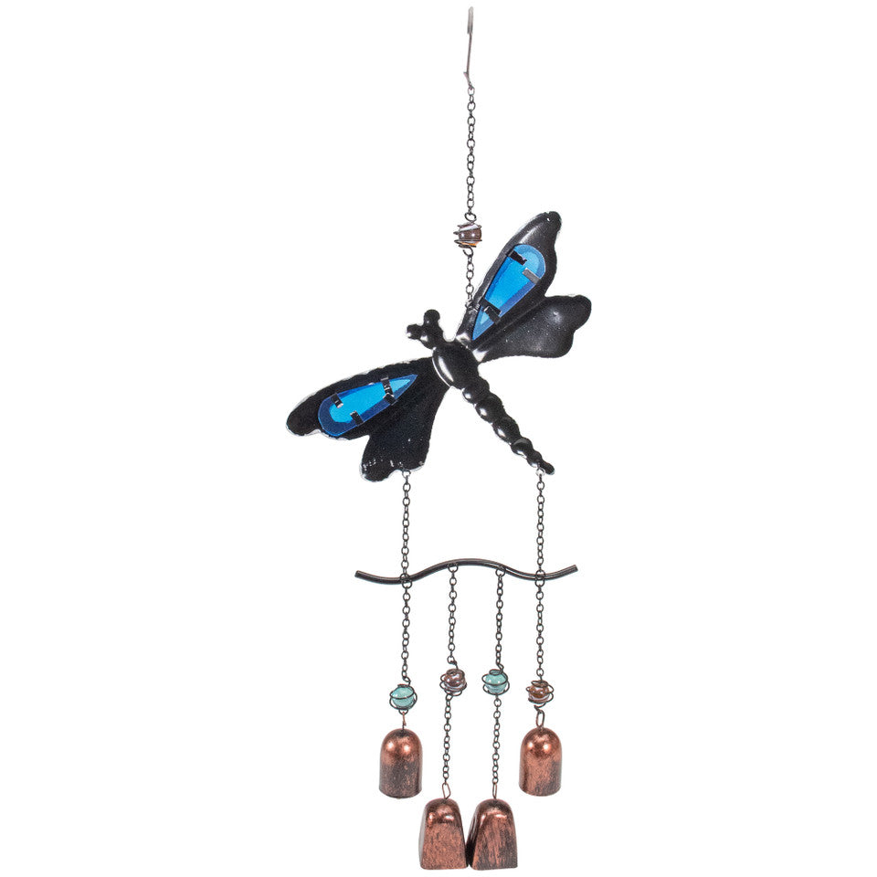 Outdoor Garden Wind Chime with Purple Dragonflies
