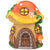 Garden Decor 6.25" Mushroom House Outdoor Garden Statue, Orange